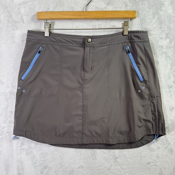 Title Nine Athletic Mini Skirt Size 10 Grey/Blue Golf Tennis *FLAW Pockets Hike - Picture 1 of 15